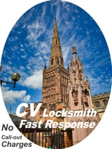 CV Locksmith Professional, courteous service is at hand; we are here to help, and special care is taken to ensure your door is not scratched or damaged once we leave. NO CALLOUT CHARGES! 07458 149 104